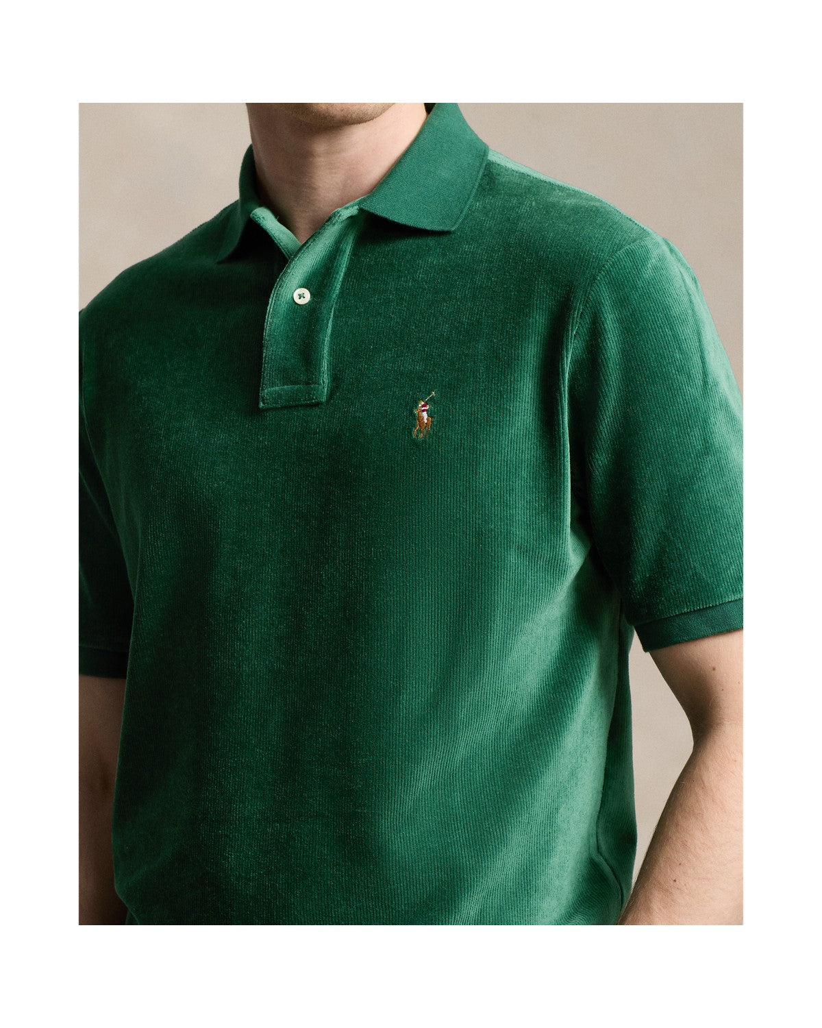 Classic Fit Knit Corduroy Polo Shirt