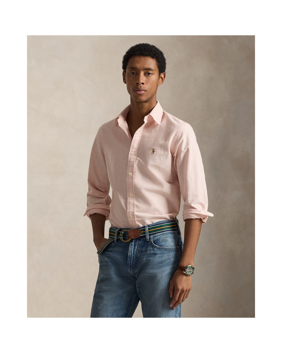 Custom Fit Striped Oxford Shirt