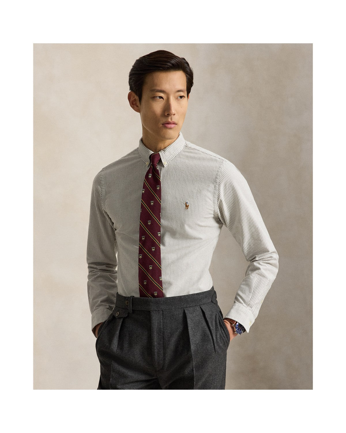Custom Fit Striped Oxford Shirt