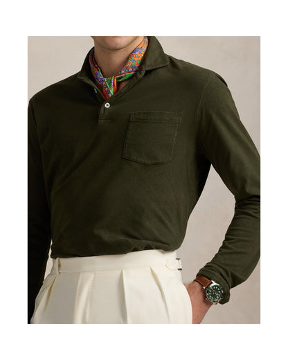 Classic Fit Sueded Jersey Polo Shirt