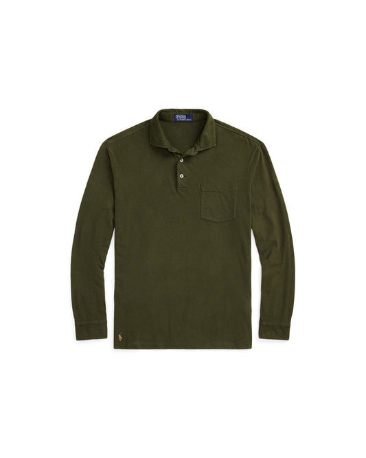 Classic Fit Sueded Jersey Polo Shirt