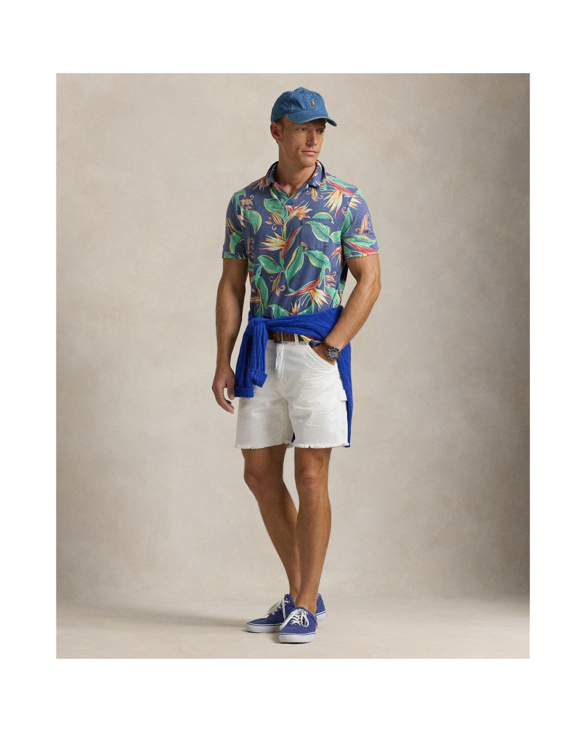 Standard Fit Floral-Print Polo Shirt