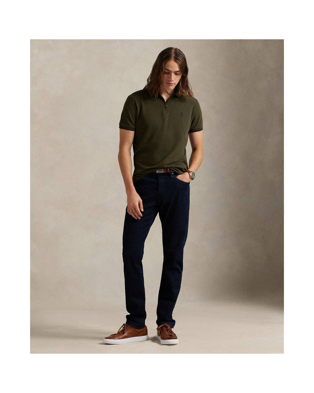 Custom Slim Fit Stretch Mesh Polo Shirt