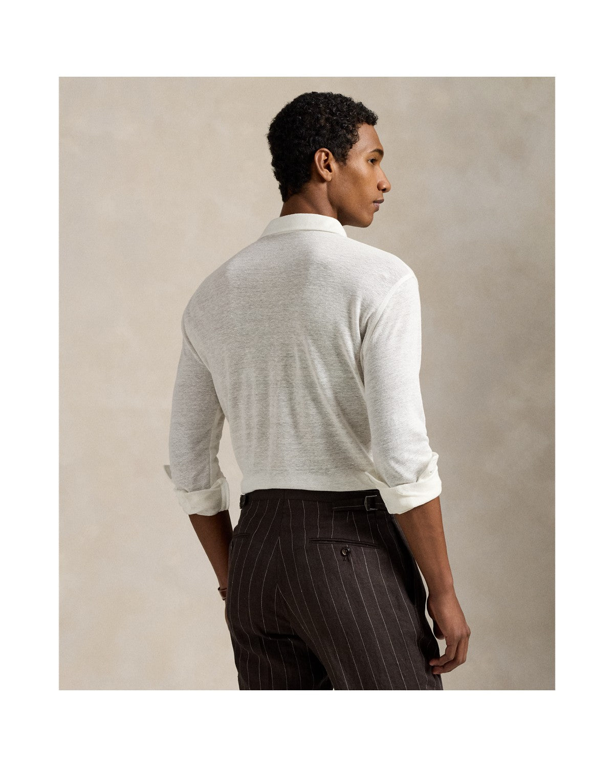 Linen Mesh Polo Shirt