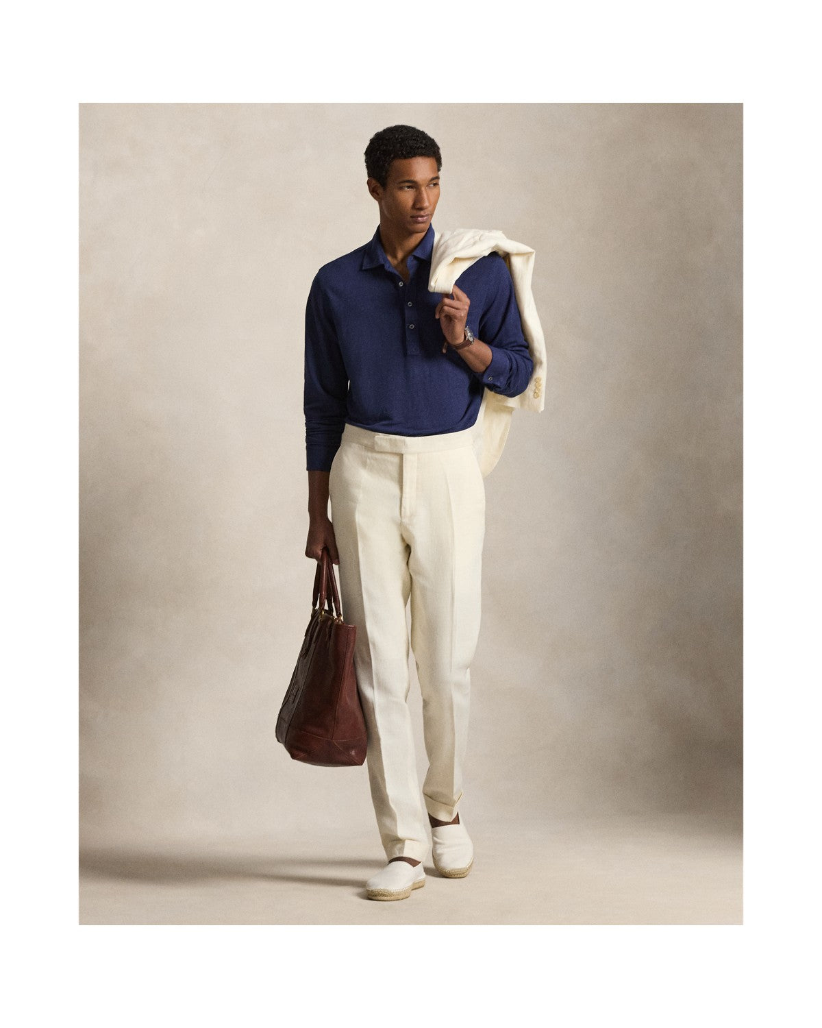 Linen Mesh Polo Shirt