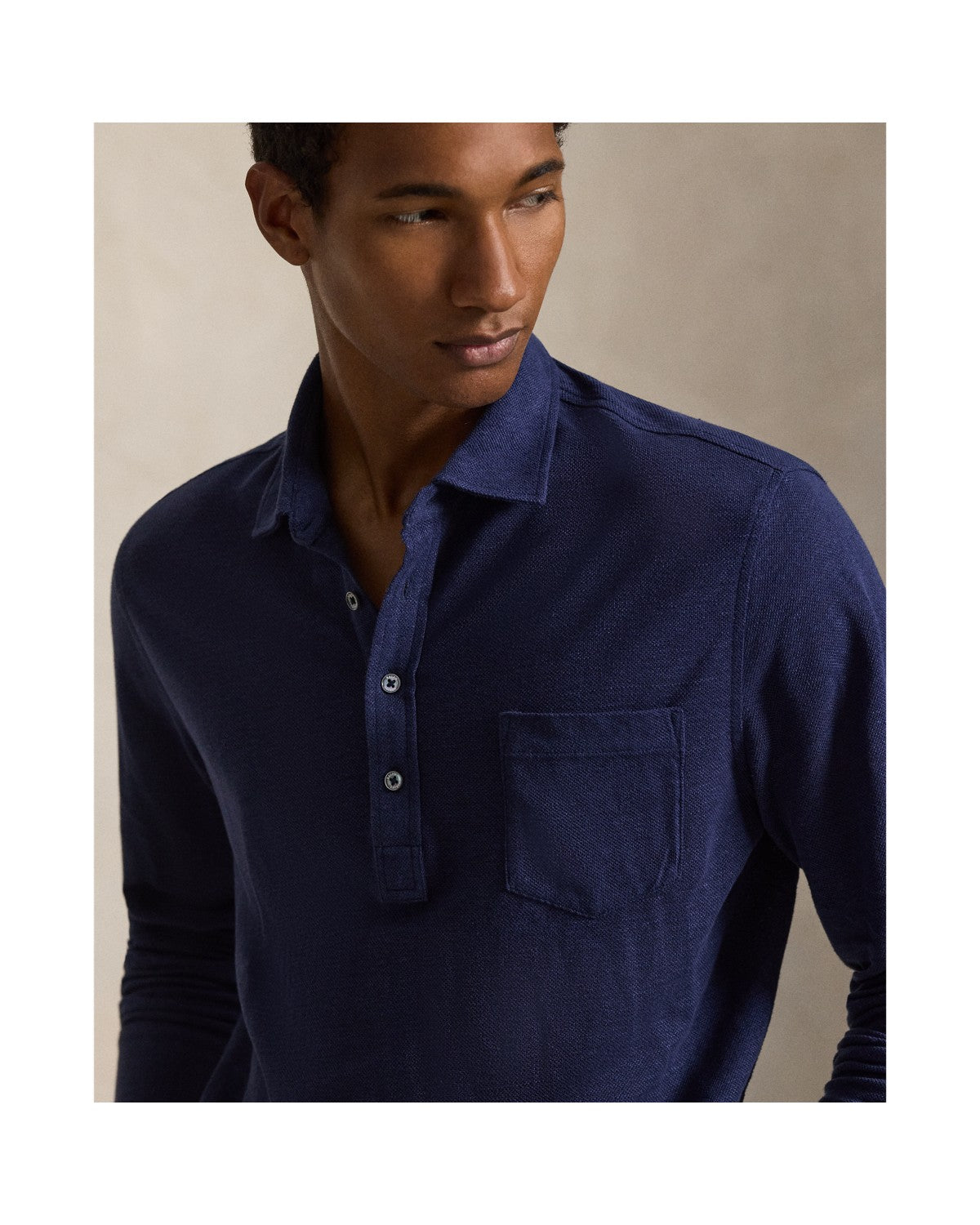 Linen Mesh Polo Shirt
