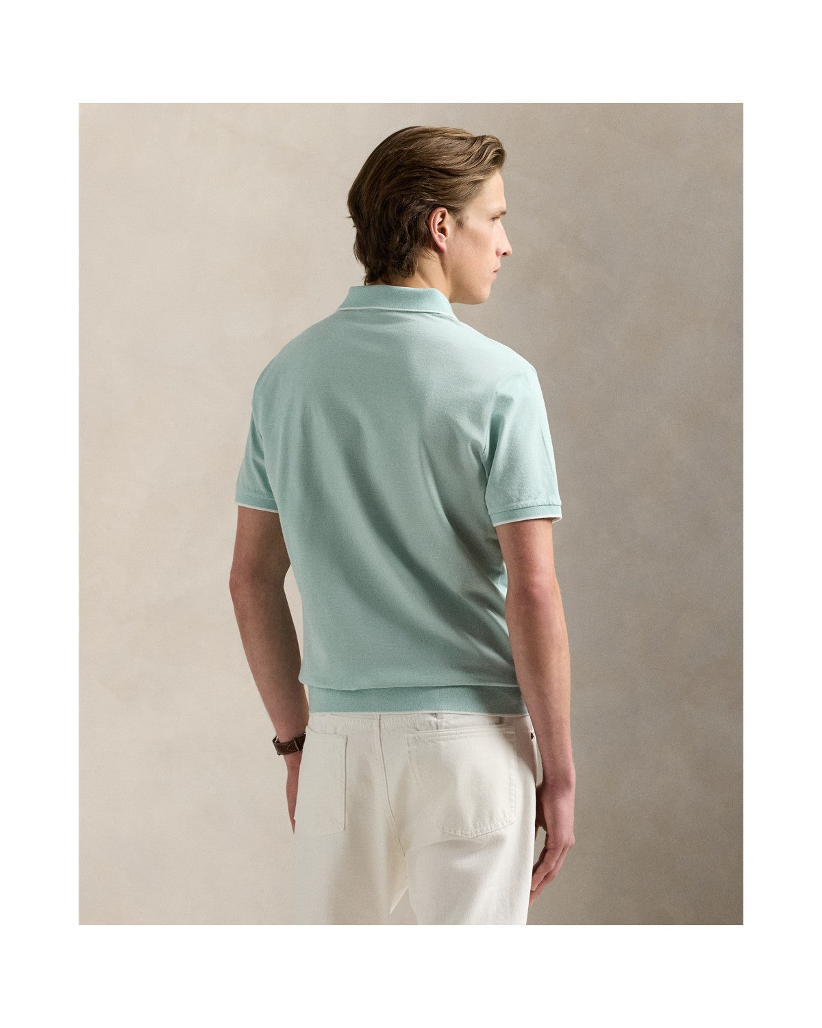 Jacquard Mesh Polo Shirt