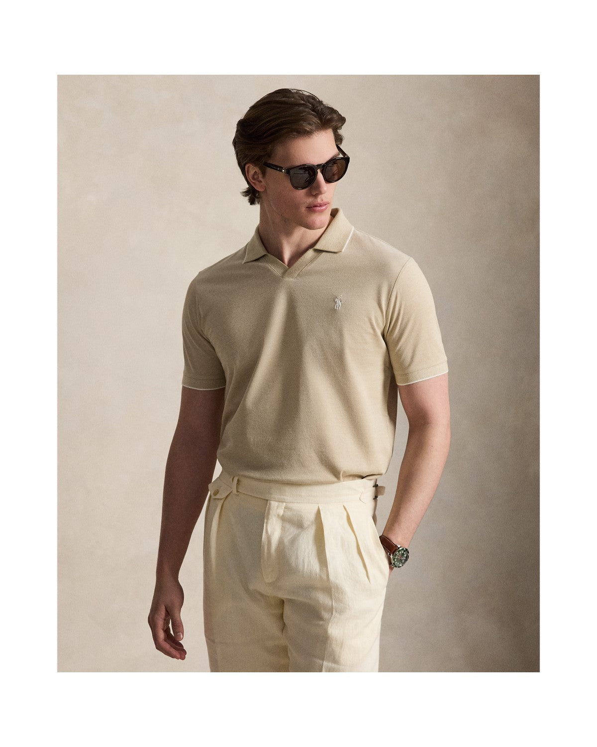 Jacquard Mesh Polo Shirt
