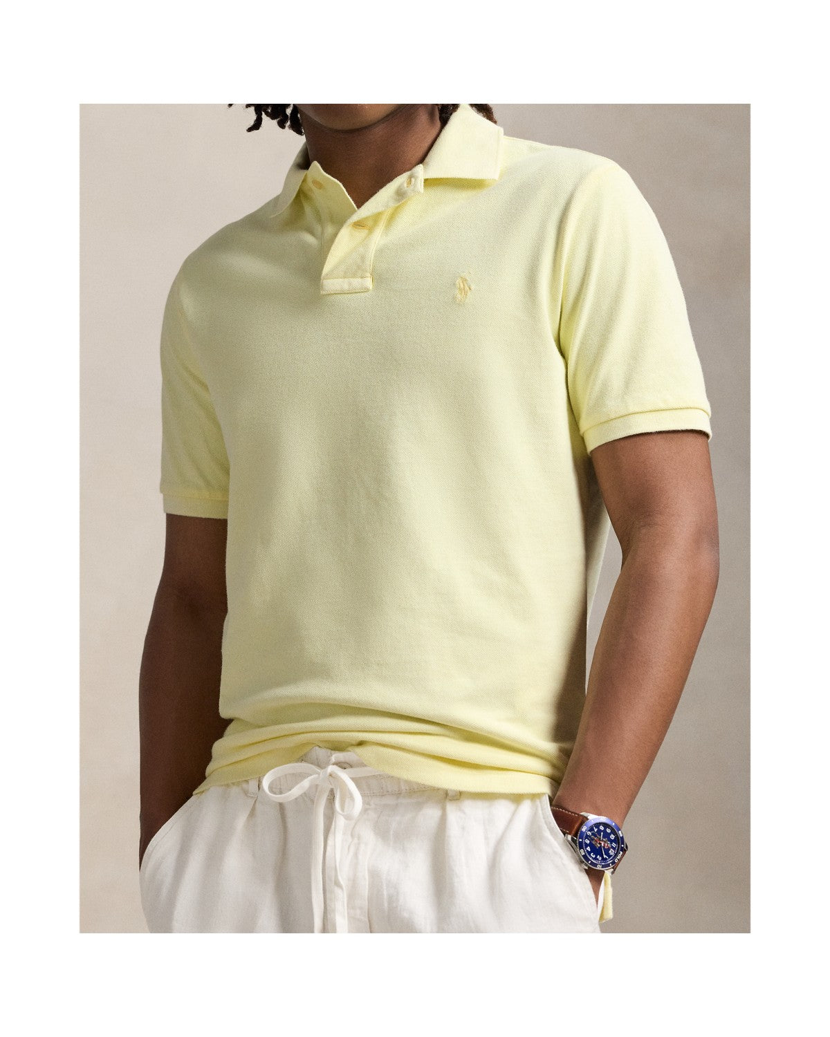 Classic Fit Mineral-Dyed Mesh Polo Shirt