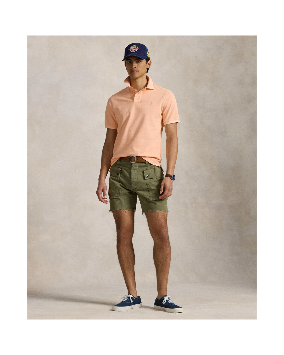 Classic Fit Mineral-Dyed Mesh Polo Shirt