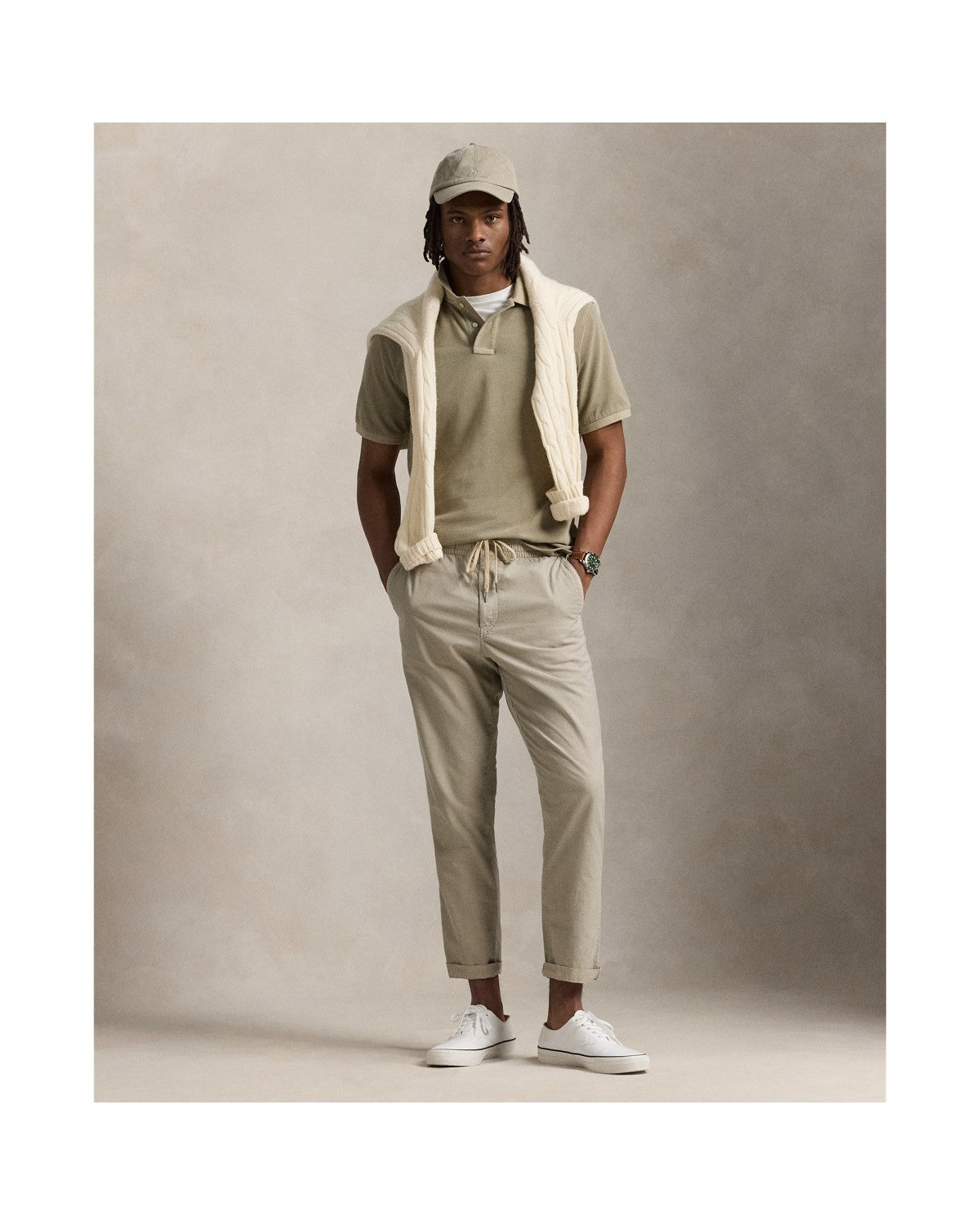 Classic Fit Mineral-Dyed Mesh Polo Shirt