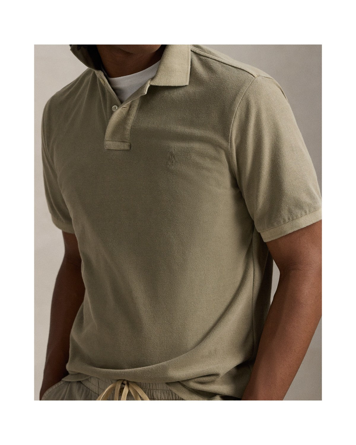 Classic Fit Mineral-Dyed Mesh Polo Shirt