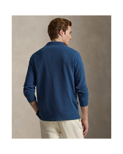 Custom Slim Fit Indigo Mesh Polo Shirt