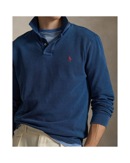 Custom Slim Fit Indigo Mesh Polo Shirt