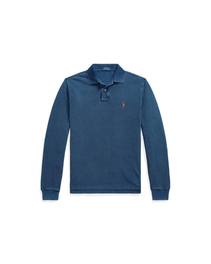 Custom Slim Fit Indigo Mesh Polo Shirt