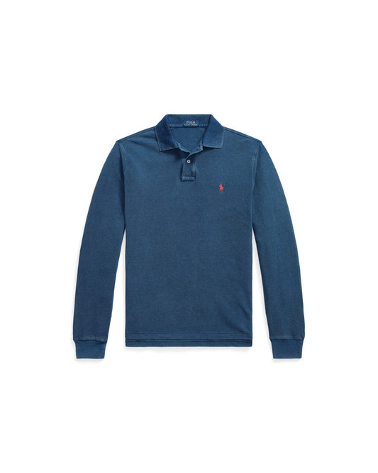 Custom Slim Fit Indigo Mesh Polo Shirt