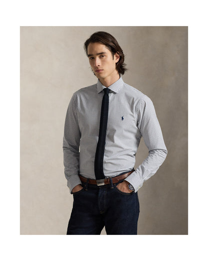 Custom Fit Plaid Stretch Poplin Shirt