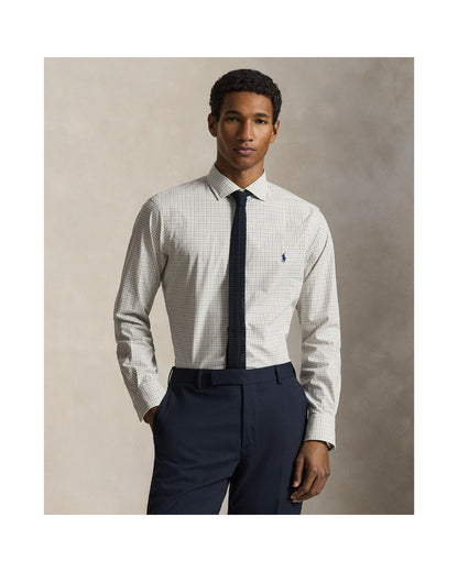 Custom Fit Plaid Stretch Poplin Shirt