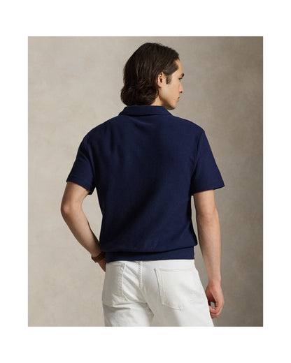 Standard Fit Honeycomb-Mesh Polo Shirt