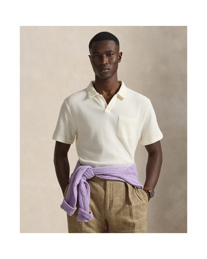 Standard Fit Honeycomb-Mesh Polo Shirt