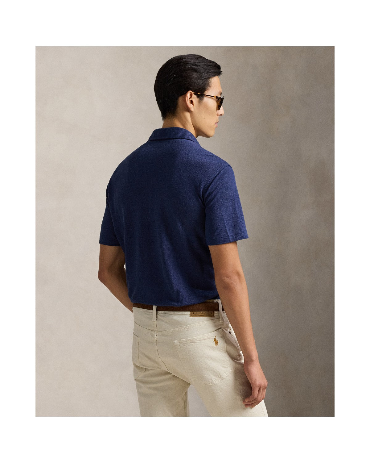 Standard Fit Linen Piqué Polo Shirt
