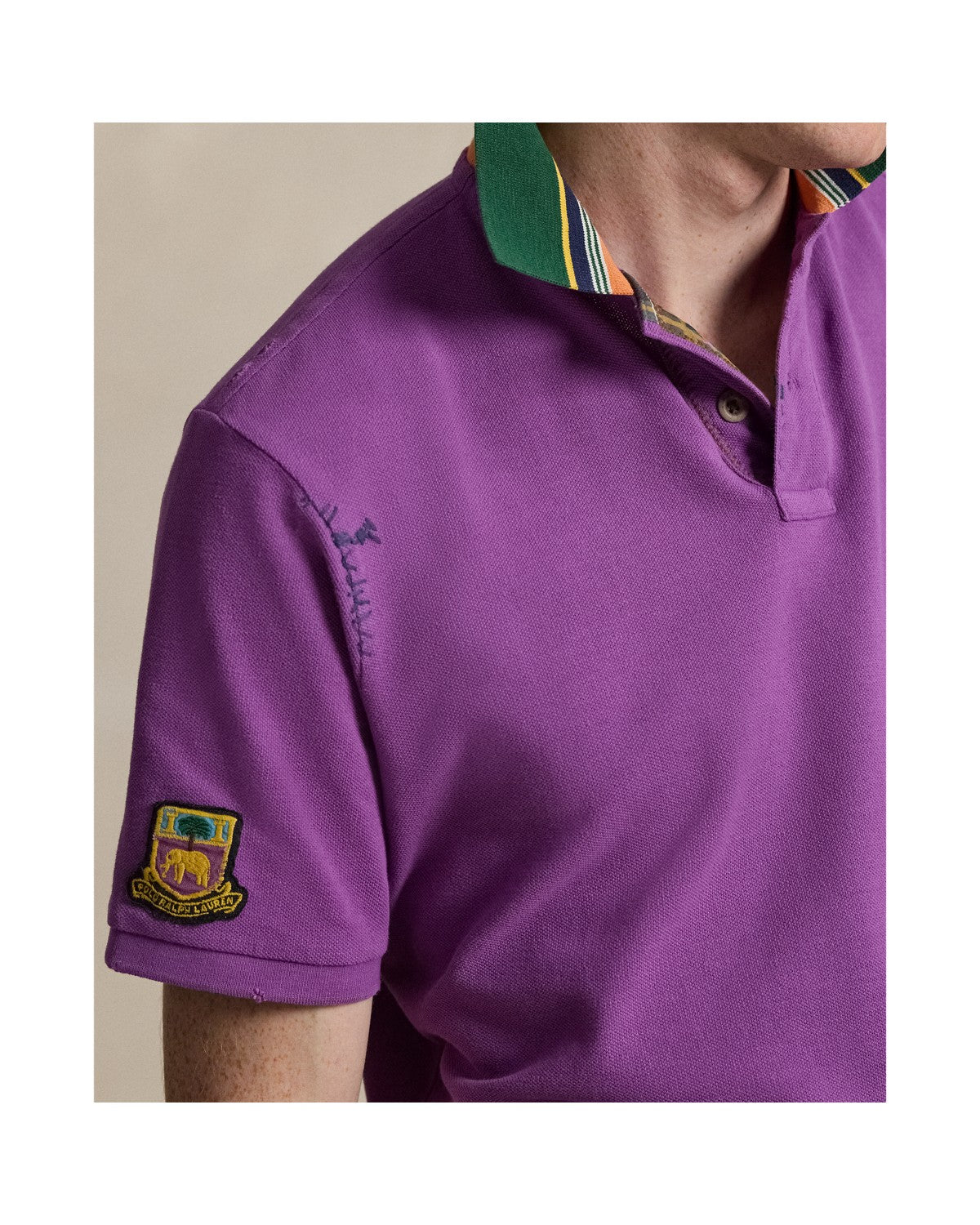 Classic Fit Mesh Graphic Polo Shirt