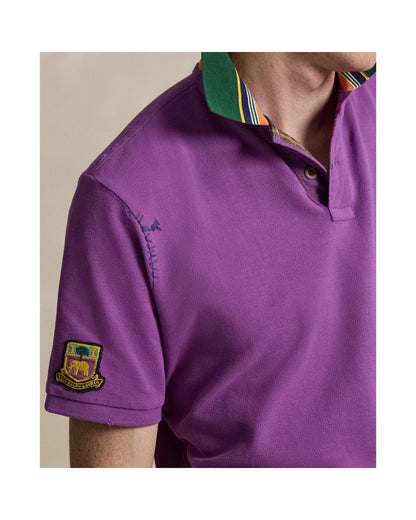 Classic Fit Mesh Graphic Polo Shirt