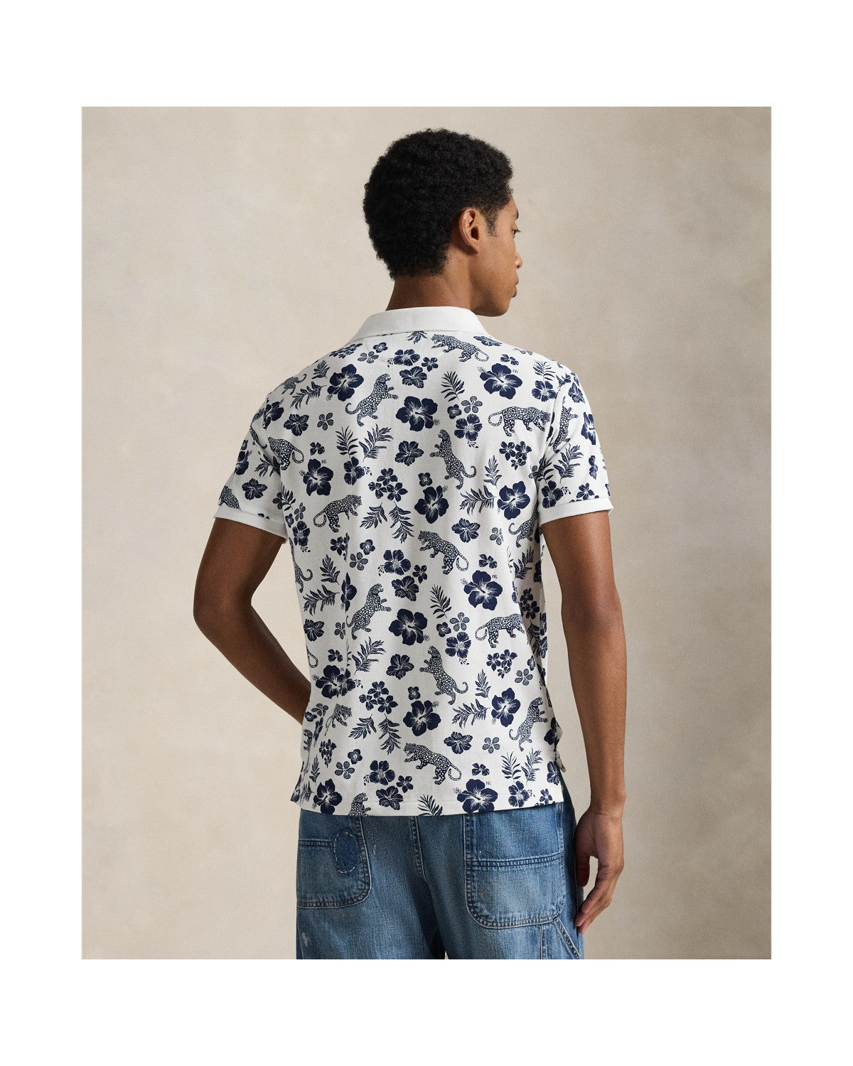 Custom Slim Fit Tropical Mesh Polo Shirt