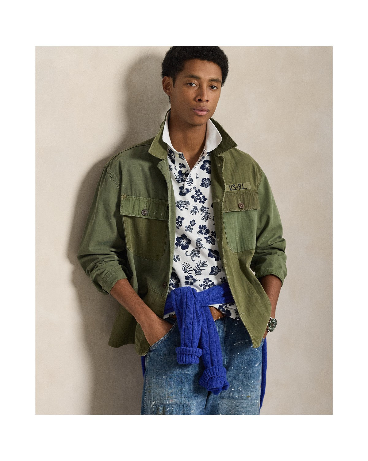 Custom Slim Fit Tropical Mesh Polo Shirt