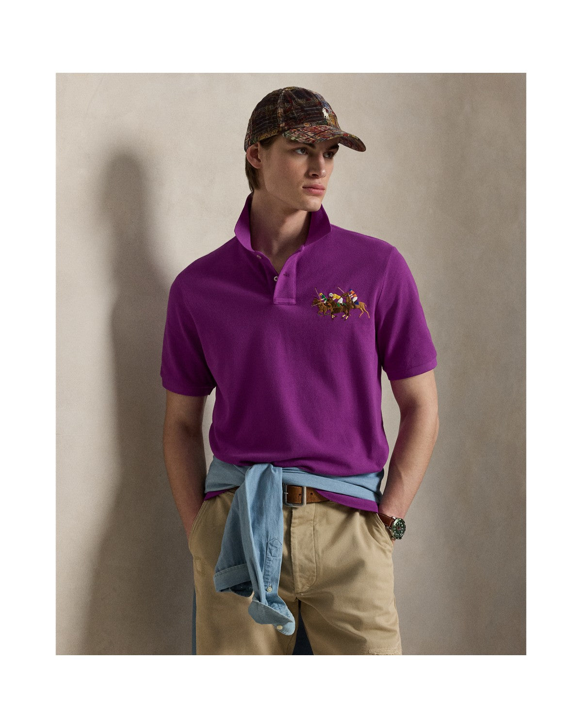 Classic Fit Triple-Pony Mesh Polo Shirt