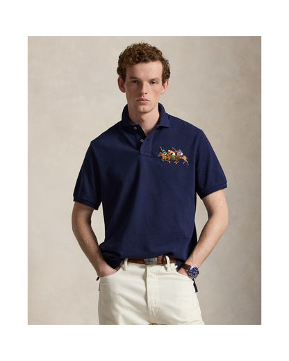 Classic Fit Triple-Pony Mesh Polo Shirt