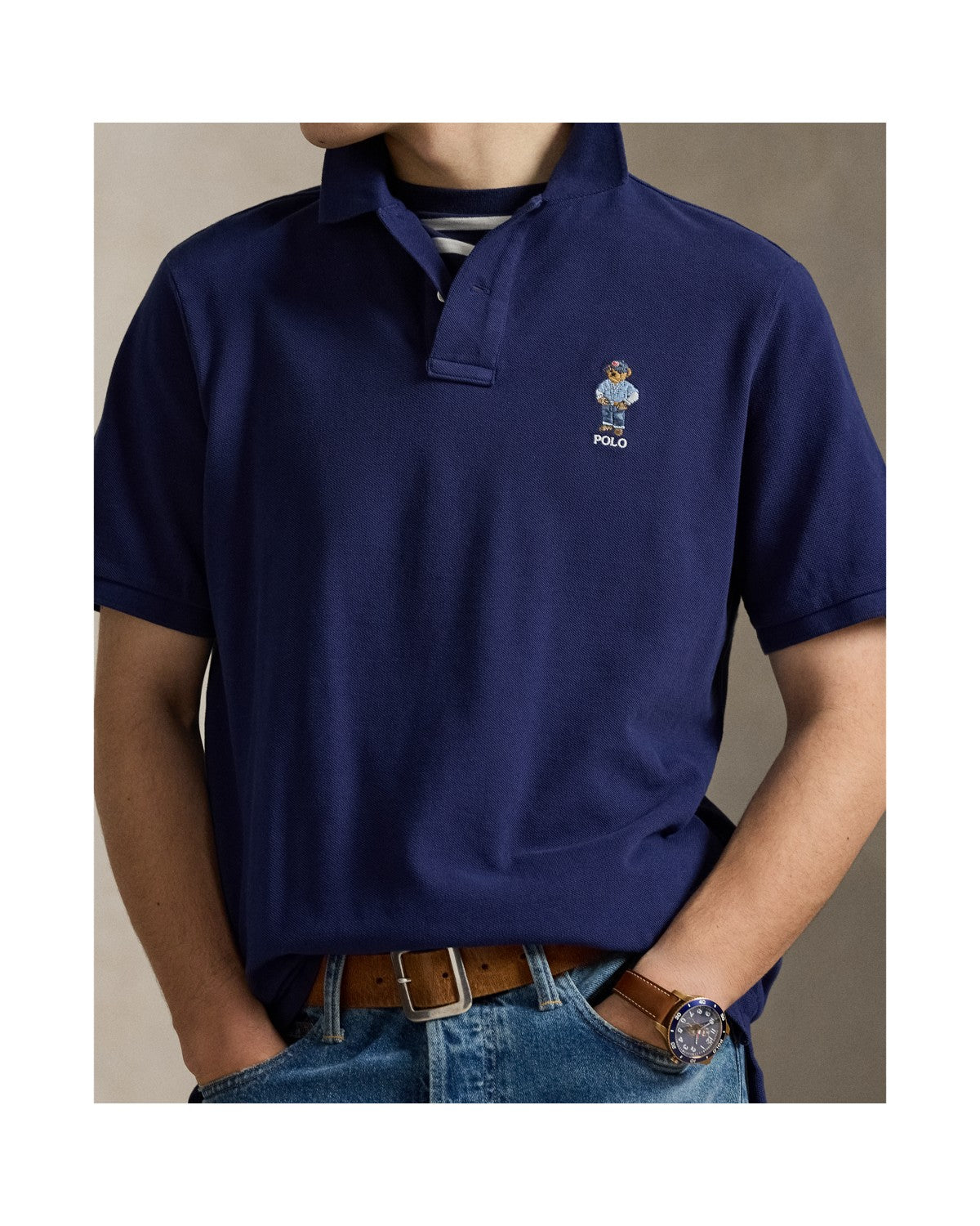 Classic Fit Polo Bear Mesh Polo Shirt