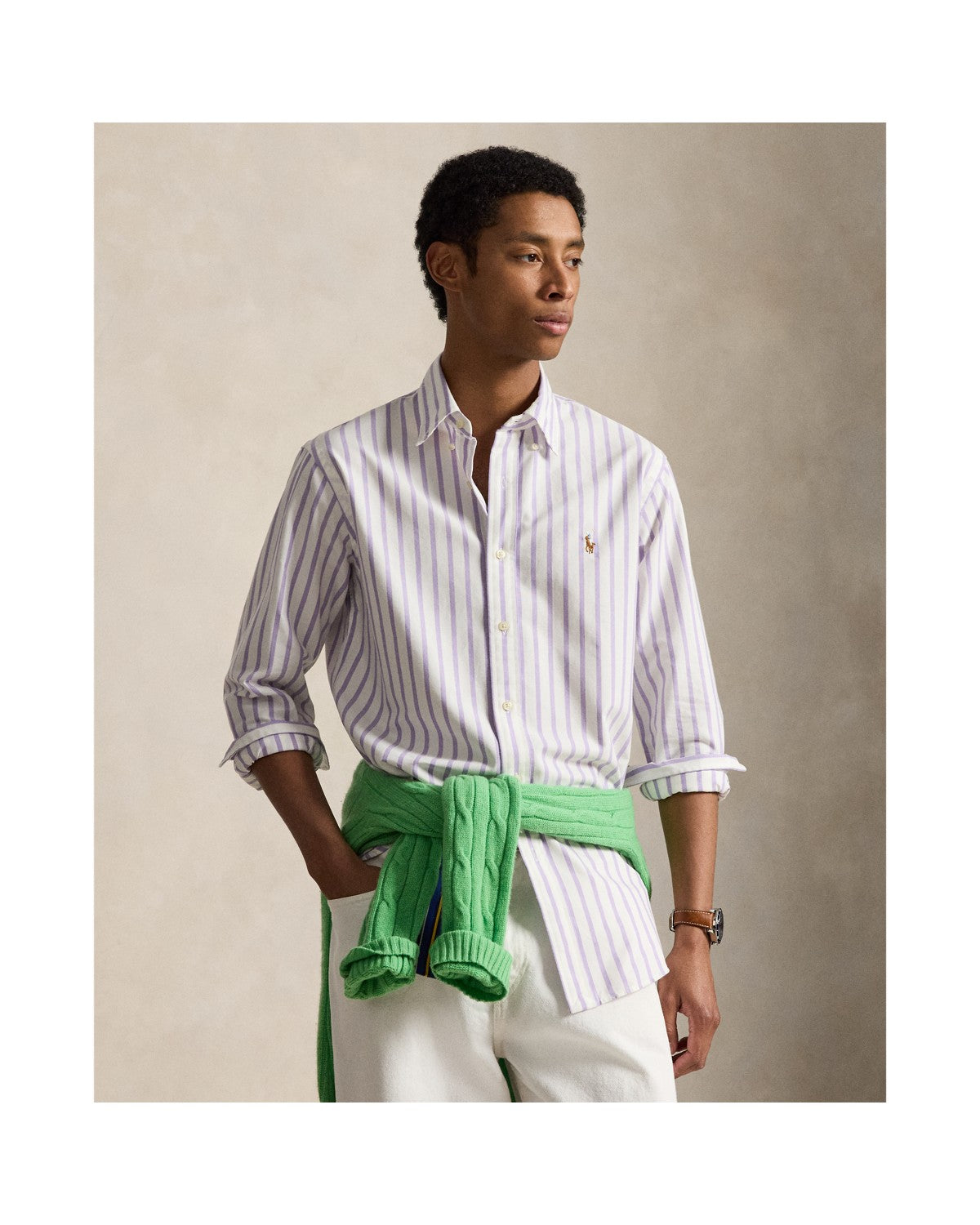 Custom Fit Striped Oxford Shirt