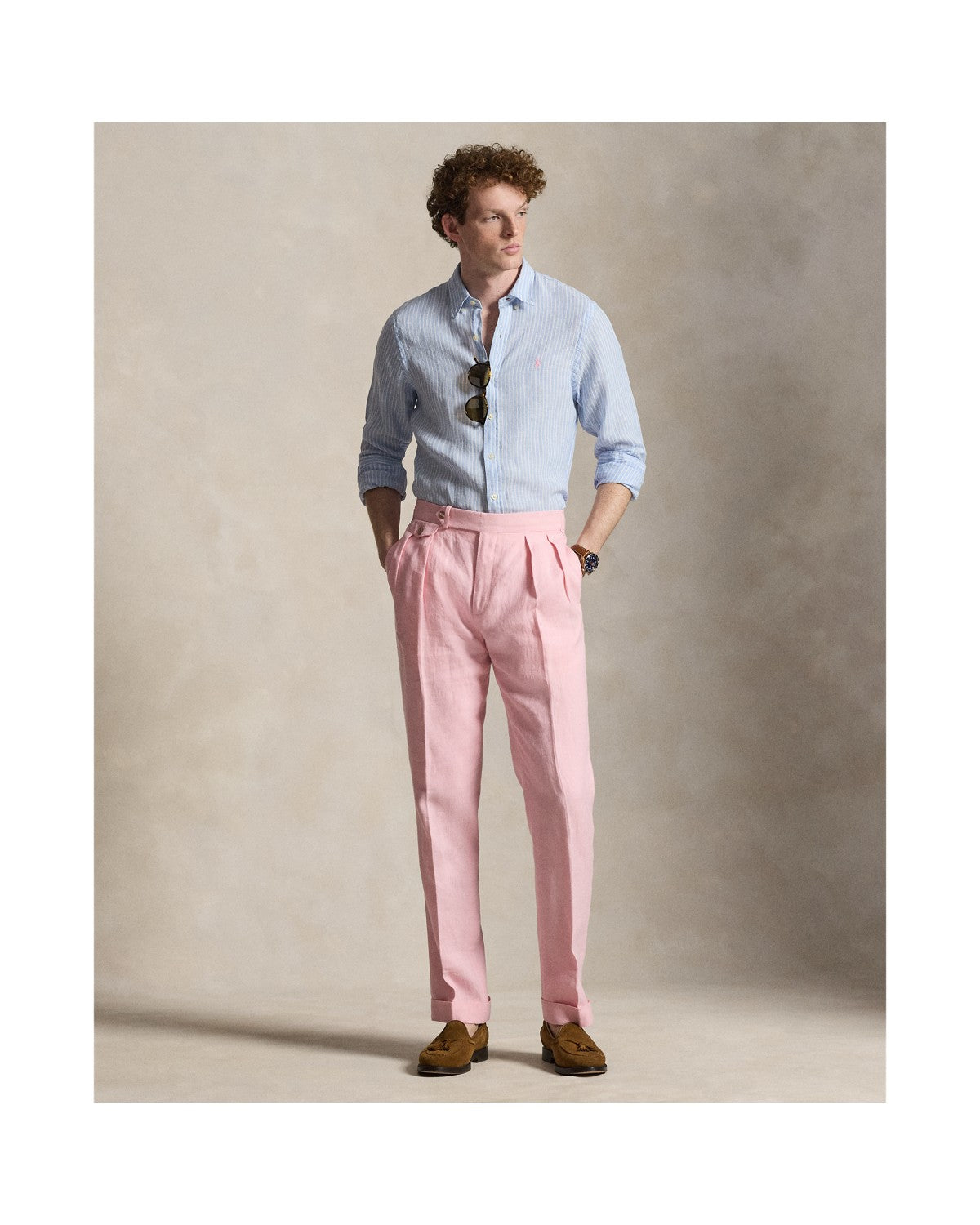 Slim Fit Striped Linen Shirt