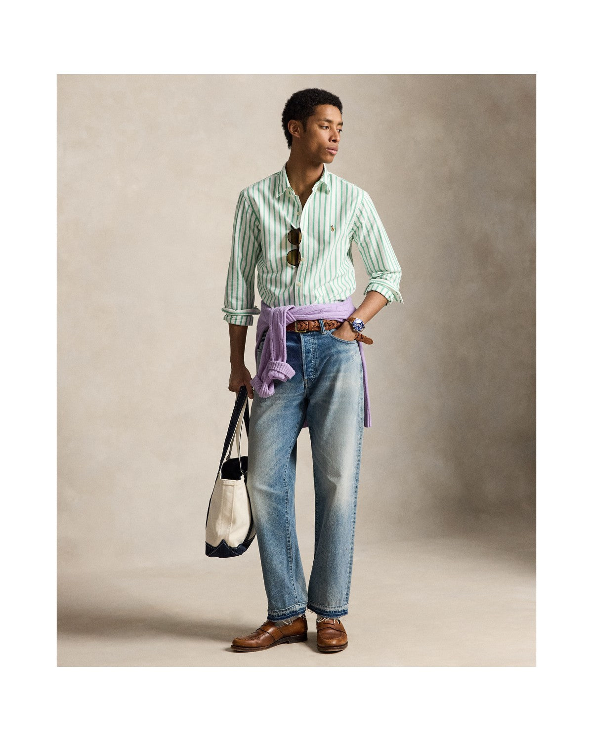 Slim Fit Striped Oxford Shirt