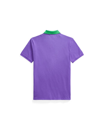 Classic Fit Embroidered Mesh Polo Shirt