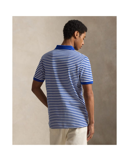 Classic Fit Striped Mesh Polo Shirt