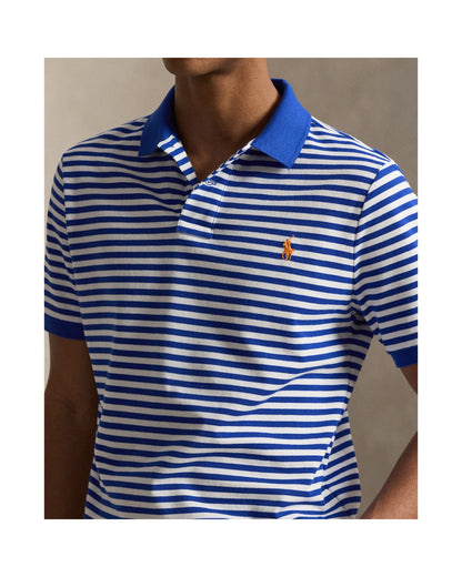 Classic Fit Striped Mesh Polo Shirt