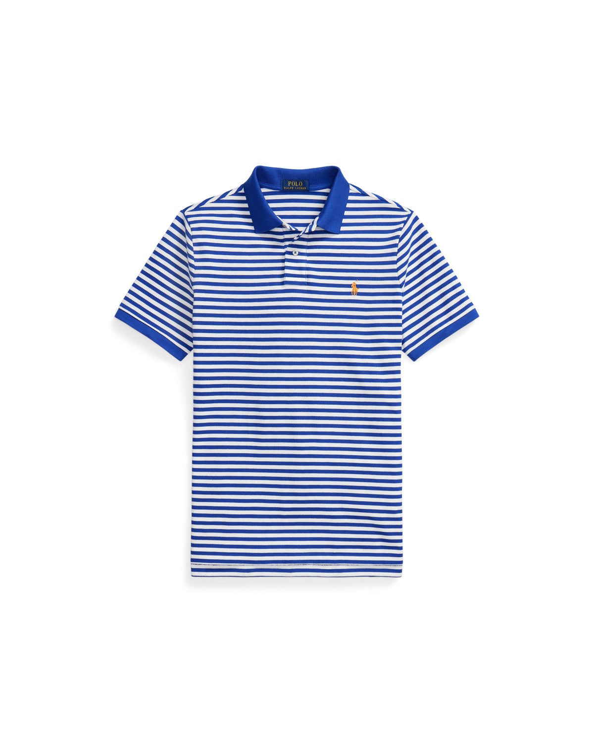 Classic Fit Striped Mesh Polo Shirt