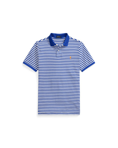 Classic Fit Striped Mesh Polo Shirt