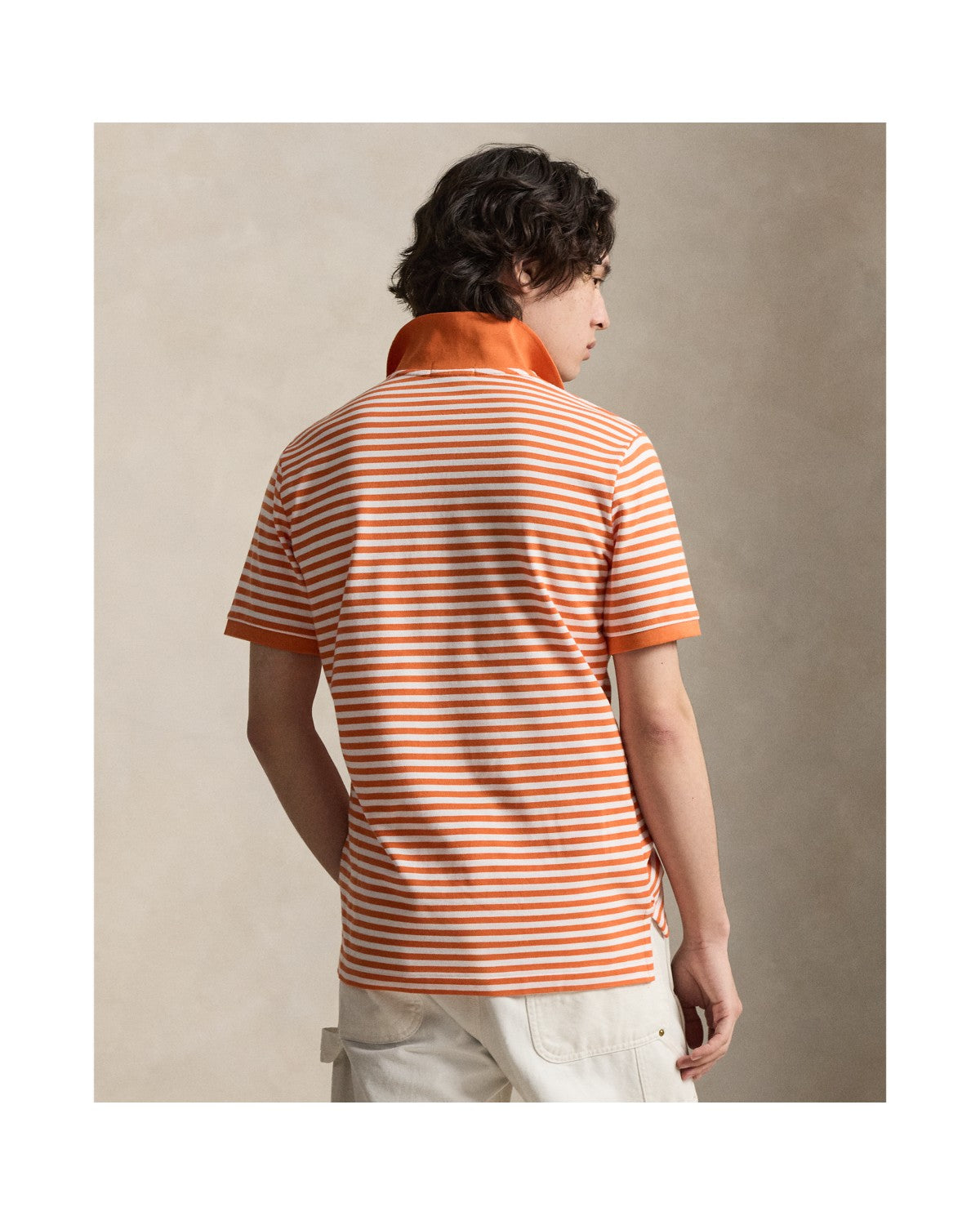 Classic Fit Striped Mesh Polo Shirt