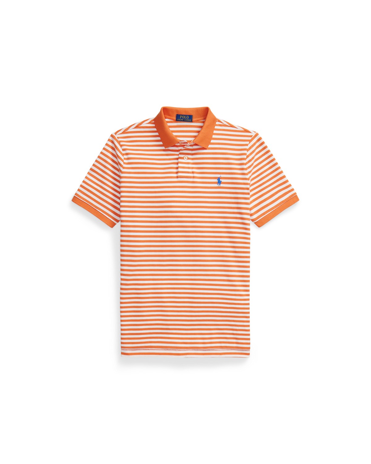 Classic Fit Striped Mesh Polo Shirt