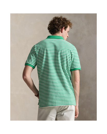 Classic Fit Striped Mesh Polo Shirt