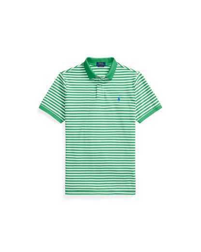 Classic Fit Striped Mesh Polo Shirt