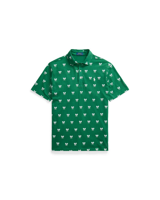 Classic Fit Racquet-Print Polo Shirt