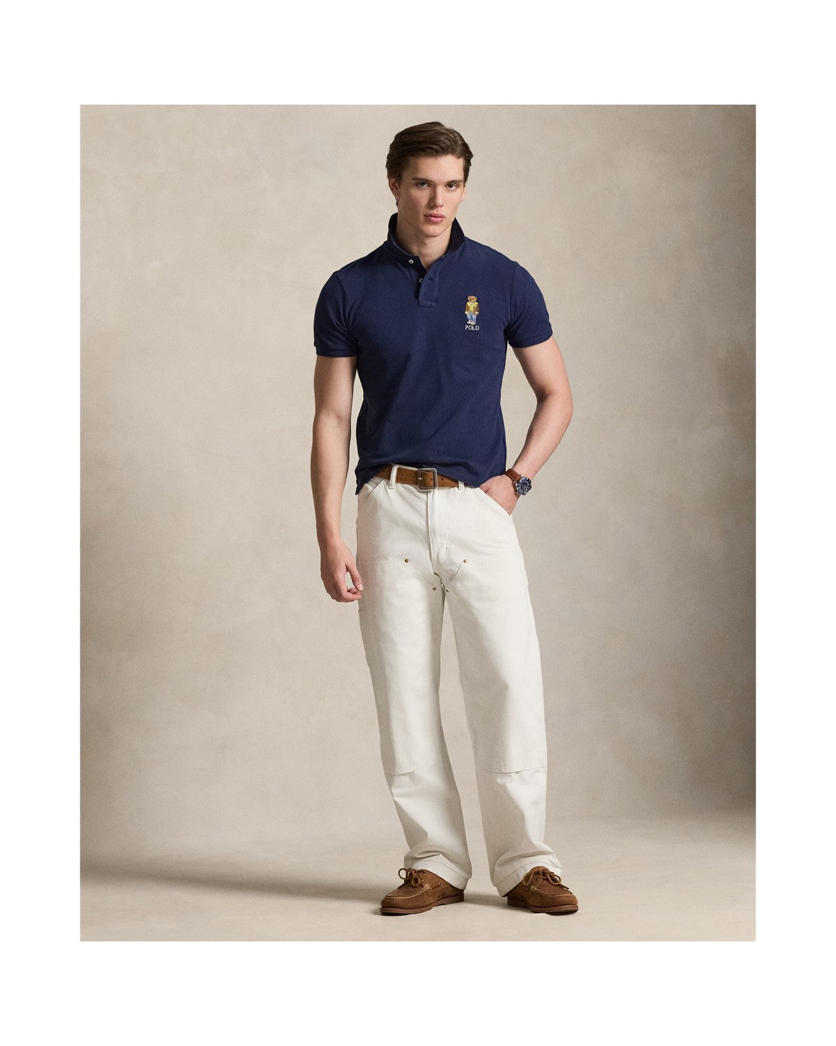 Custom Slim Polo Bear Mesh Polo Shirt