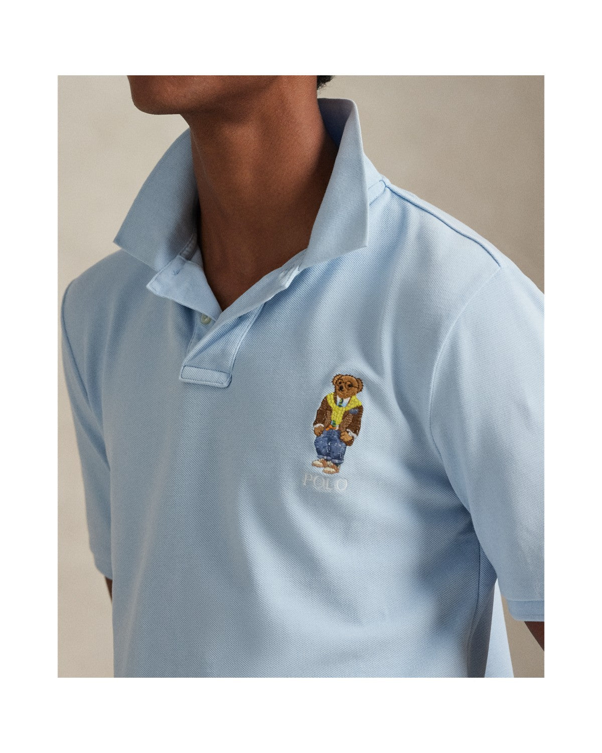 Custom Slim Polo Bear Mesh Polo Shirt