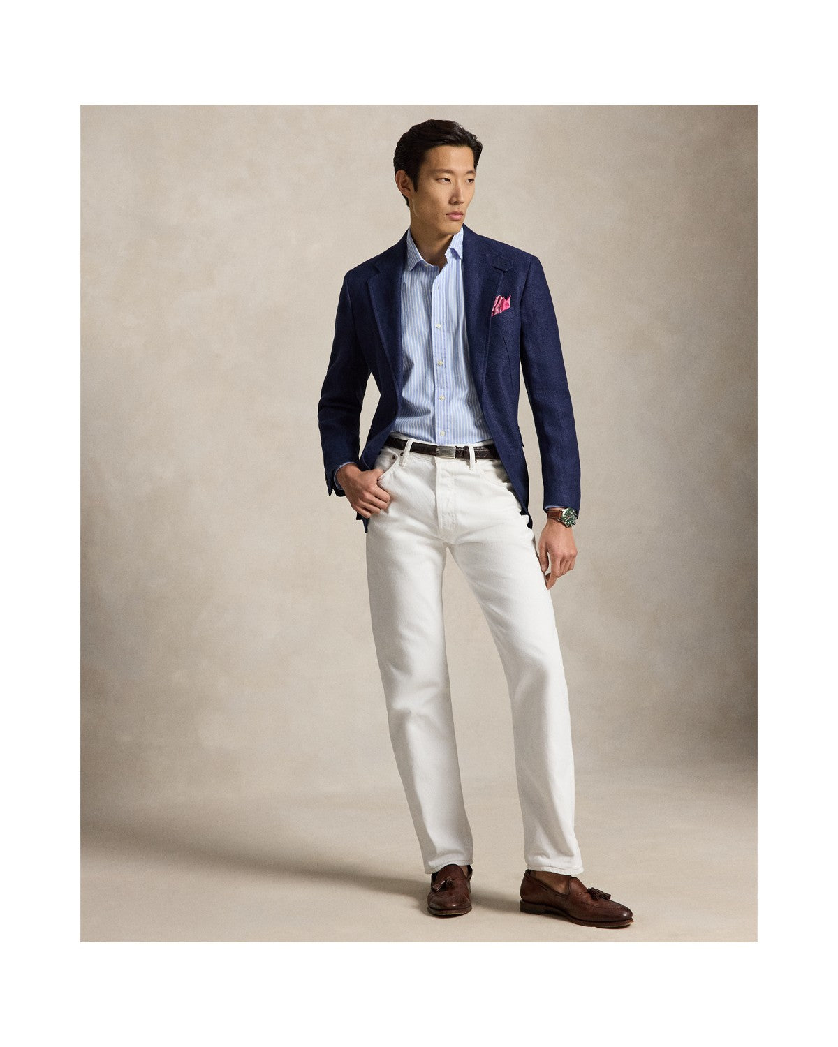 Custom Fit Striped Stretch Oxford Shirt