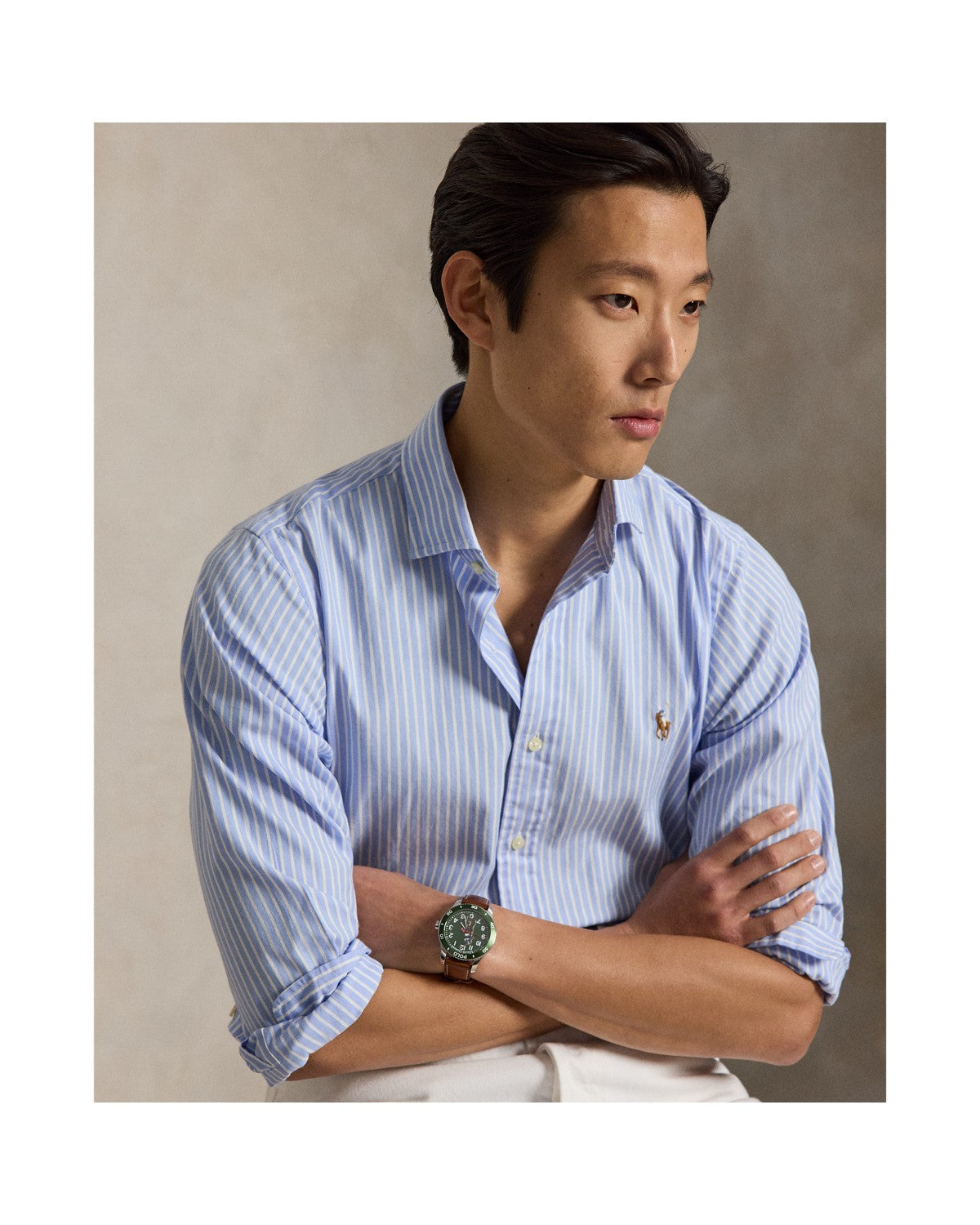 Custom Fit Striped Stretch Oxford Shirt