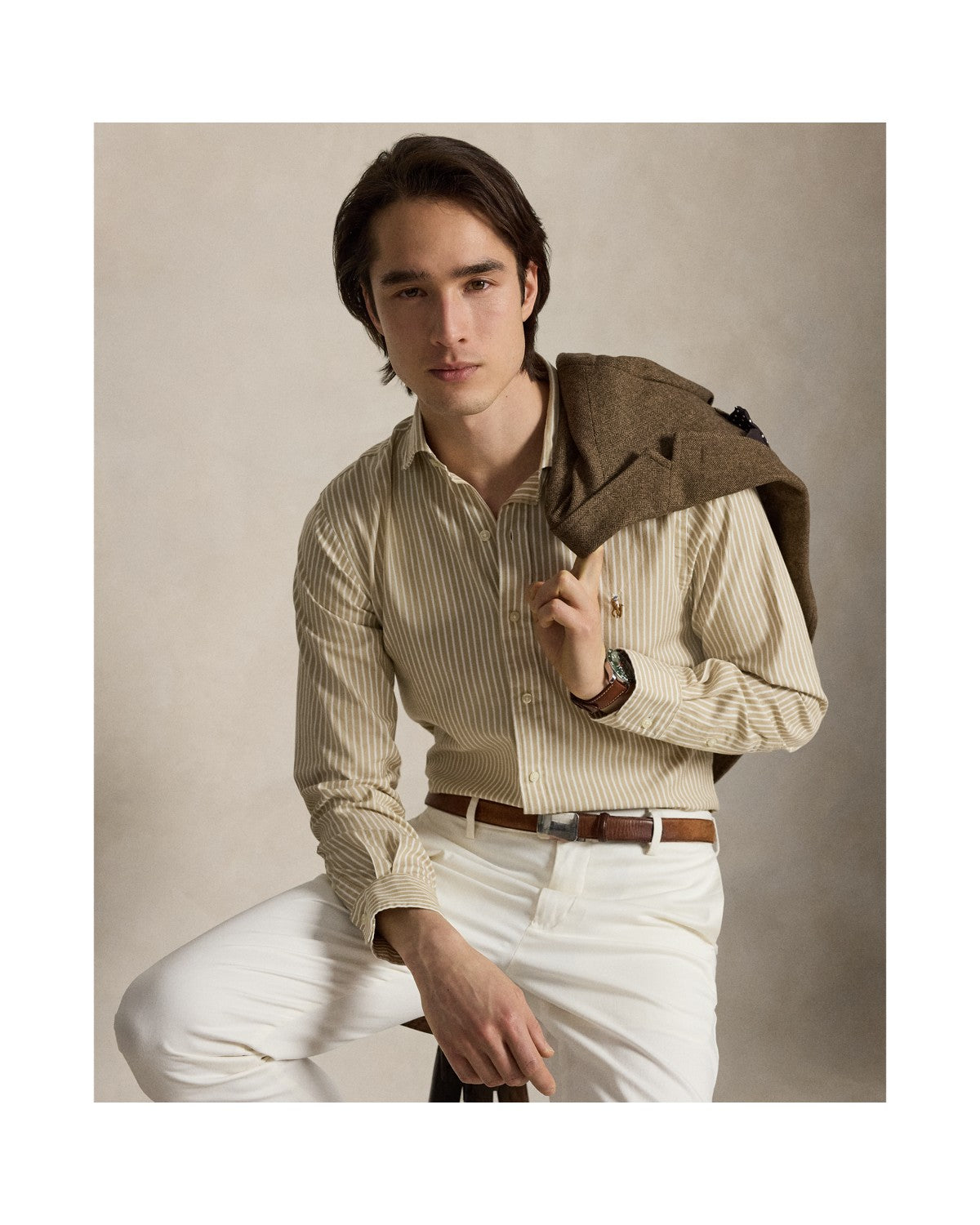 Custom Fit Striped Stretch Oxford Shirt